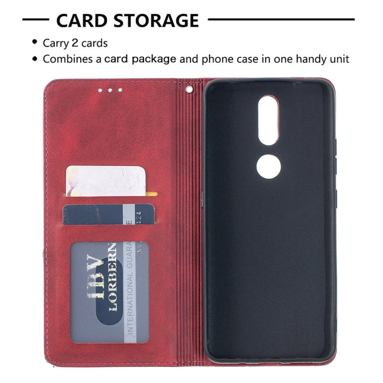 For Nokia 2.4 Rhombus Texture Horizontal Flip Magnetic Leather Case with Holder & Card Slots