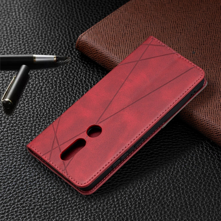 For Nokia 2.4 Rhombus Texture Horizontal Flip Magnetic Leather Case with Holder & Card Slots