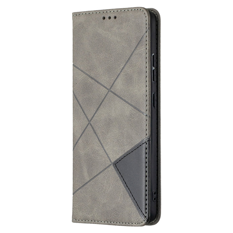 For Nokia 2.4 Rhombus Texture Horizontal Flip Magnetic Leather Case with Holder & Card Slots