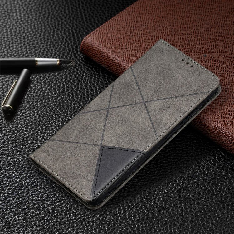 For Nokia 2.4 Rhombus Texture Horizontal Flip Magnetic Leather Case with Holder & Card Slots