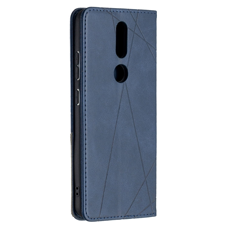 For Nokia 2.4 Rhombus Texture Horizontal Flip Magnetic Leather Case with Holder & Card Slots
