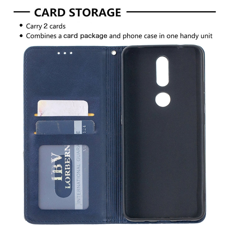 For Nokia 2.4 Rhombus Texture Horizontal Flip Magnetic Leather Case with Holder & Card Slots