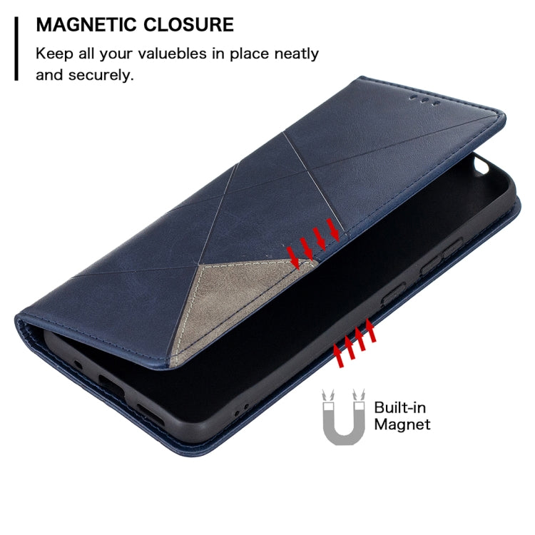 For Nokia 2.4 Rhombus Texture Horizontal Flip Magnetic Leather Case with Holder & Card Slots