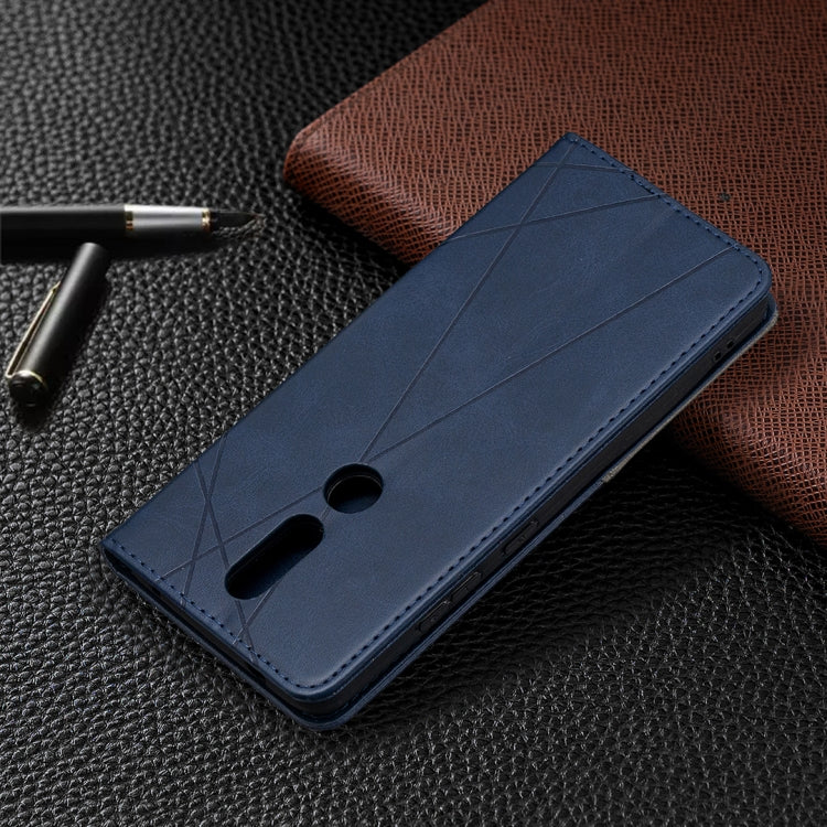 For Nokia 2.4 Rhombus Texture Horizontal Flip Magnetic Leather Case with Holder & Card Slots