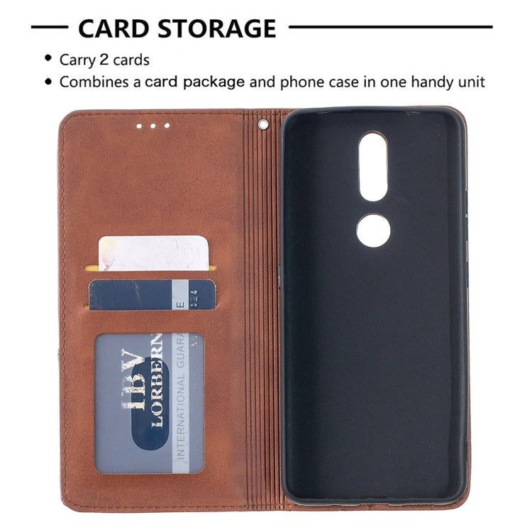 For Nokia 2.4 Rhombus Texture Horizontal Flip Magnetic Leather Case with Holder & Card Slots