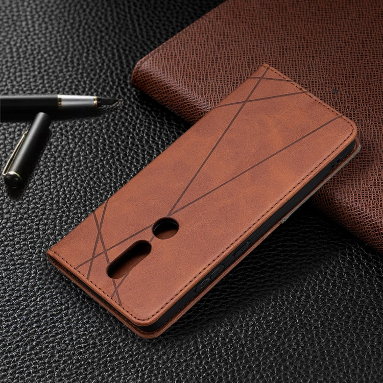 For Nokia 2.4 Rhombus Texture Horizontal Flip Magnetic Leather Case with Holder & Card Slots