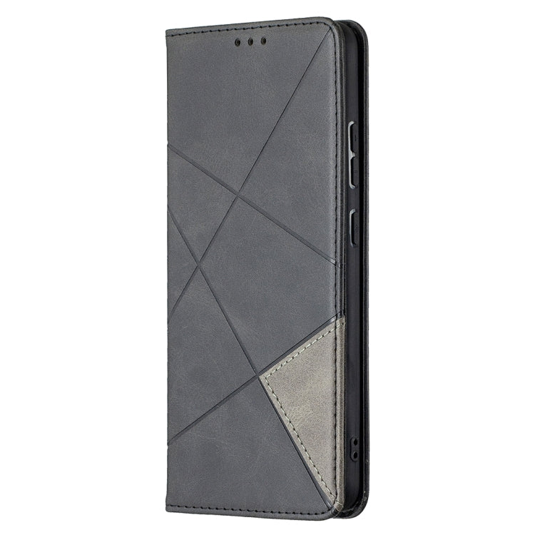 For Nokia 2.4 Rhombus Texture Horizontal Flip Magnetic Leather Case with Holder & Card Slots
