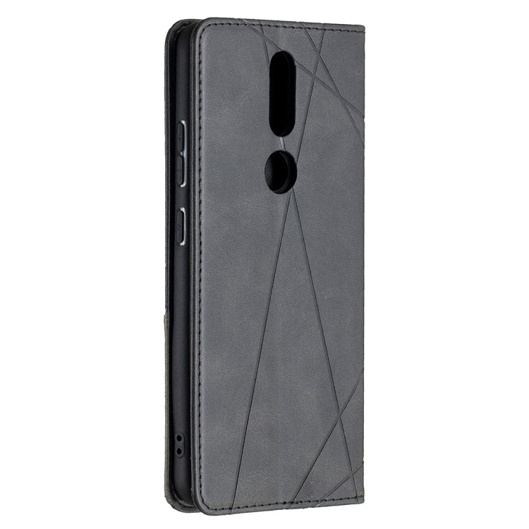 For Nokia 2.4 Rhombus Texture Horizontal Flip Magnetic Leather Case with Holder & Card Slots