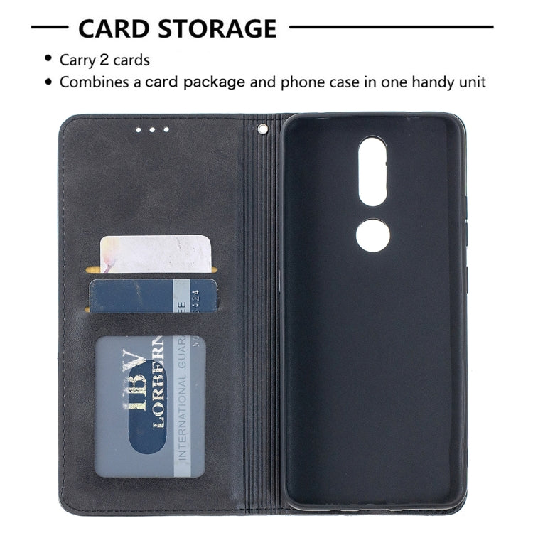 For Nokia 2.4 Rhombus Texture Horizontal Flip Magnetic Leather Case with Holder & Card Slots