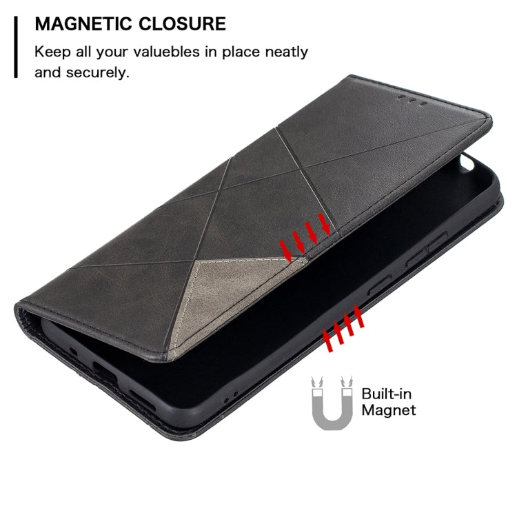For Nokia 2.4 Rhombus Texture Horizontal Flip Magnetic Leather Case with Holder & Card Slots