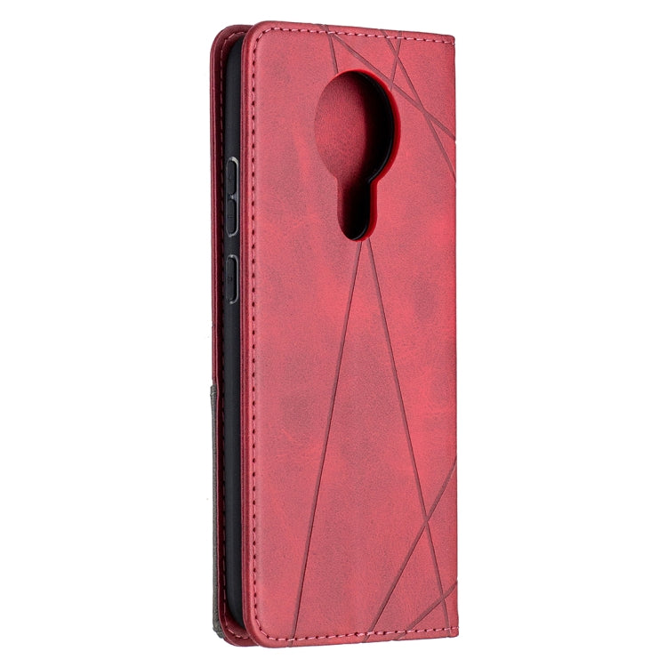 For Nokia 3.4 Rhombus Texture Horizontal Flip Magnetic Leather Case with Holder & Card Slots