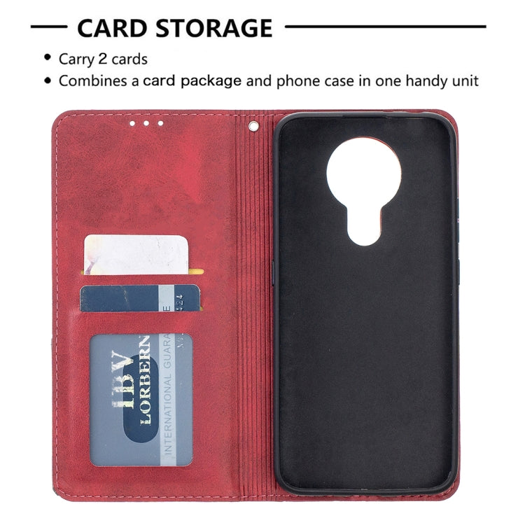 For Nokia 3.4 Rhombus Texture Horizontal Flip Magnetic Leather Case with Holder & Card Slots