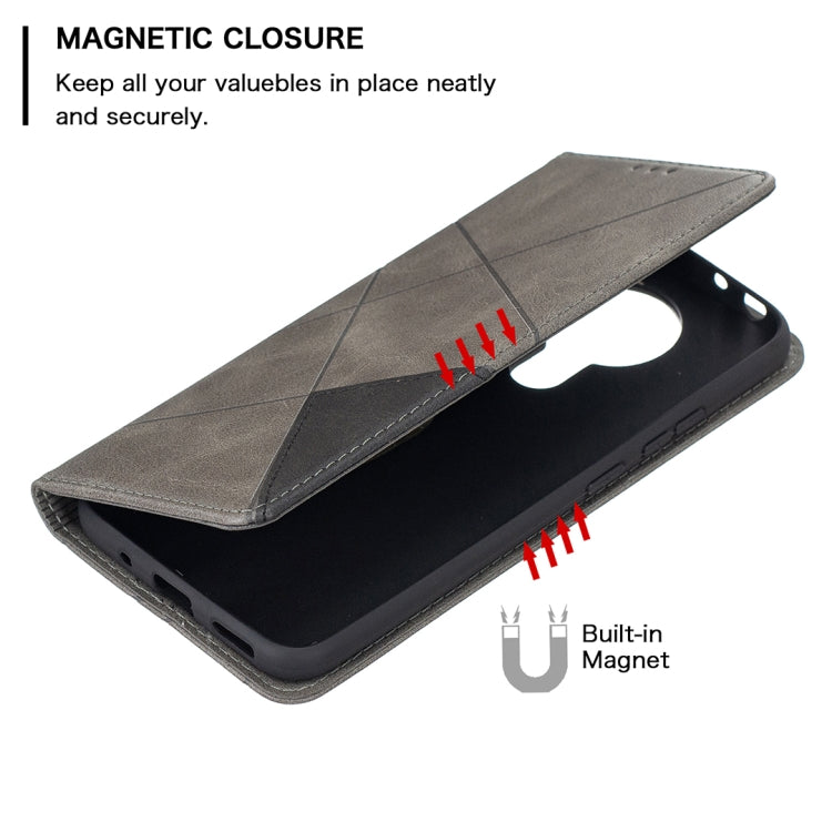 For Nokia 3.4 Rhombus Texture Horizontal Flip Magnetic Leather Case with Holder & Card Slots