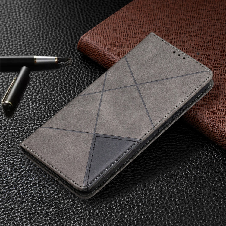 For Nokia 3.4 Rhombus Texture Horizontal Flip Magnetic Leather Case with Holder & Card Slots