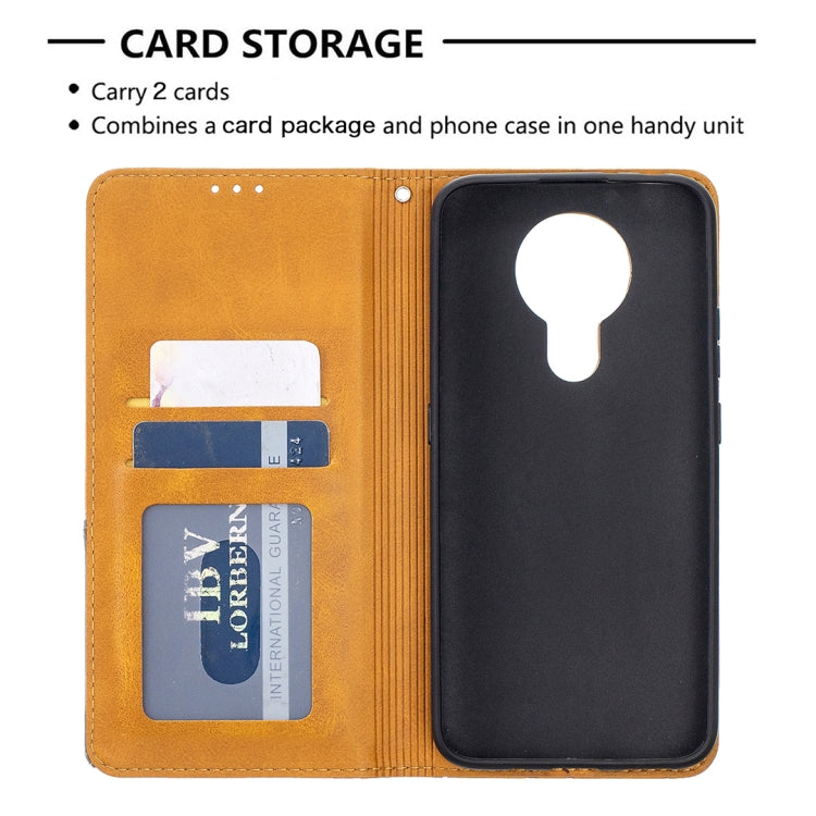 For Nokia 3.4 Rhombus Texture Horizontal Flip Magnetic Leather Case with Holder & Card Slots