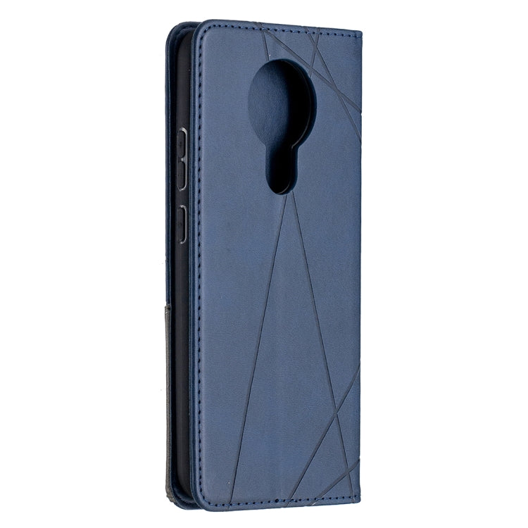 For Nokia 3.4 Rhombus Texture Horizontal Flip Magnetic Leather Case with Holder & Card Slots