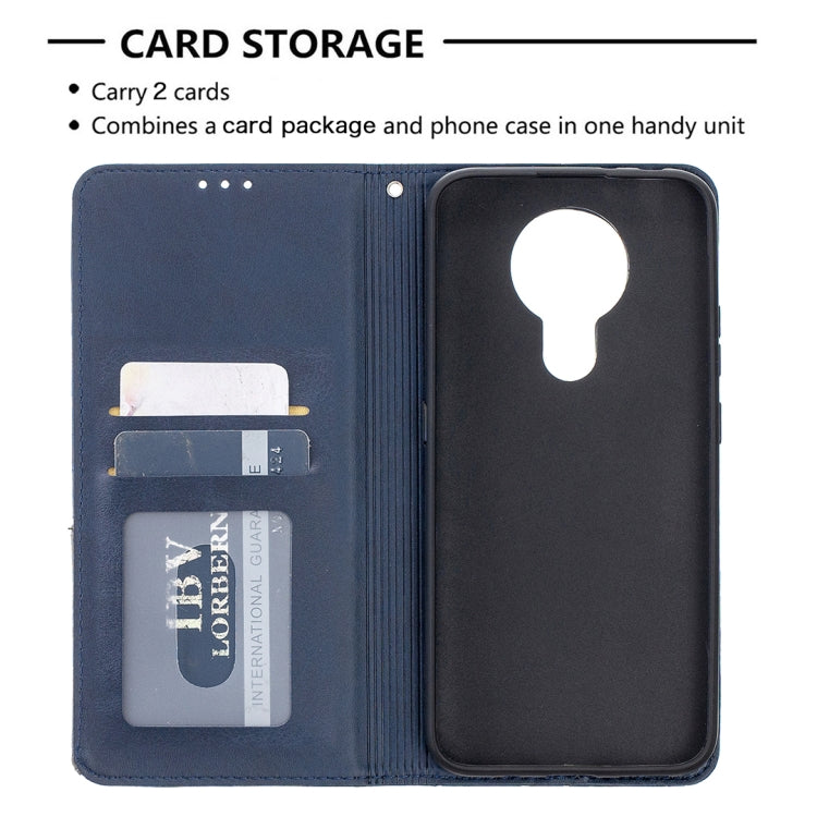 For Nokia 3.4 Rhombus Texture Horizontal Flip Magnetic Leather Case with Holder & Card Slots