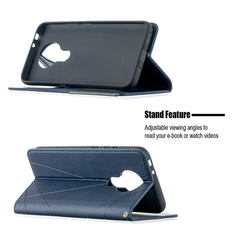 For Nokia 3.4 Rhombus Texture Horizontal Flip Magnetic Leather Case with Holder & Card Slots