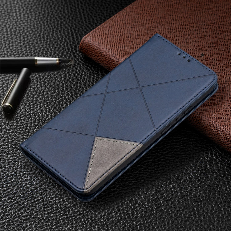 For Nokia 3.4 Rhombus Texture Horizontal Flip Magnetic Leather Case with Holder & Card Slots