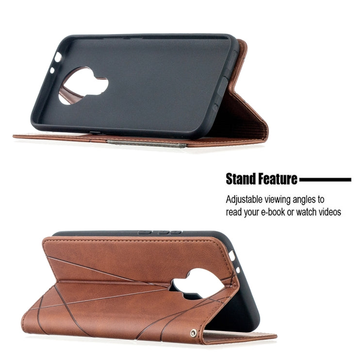For Nokia 3.4 Rhombus Texture Horizontal Flip Magnetic Leather Case with Holder & Card Slots