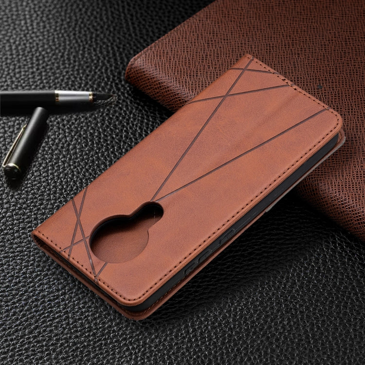 For Nokia 3.4 Rhombus Texture Horizontal Flip Magnetic Leather Case with Holder & Card Slots