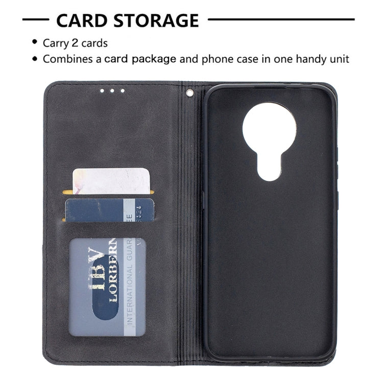 For Nokia 3.4 Rhombus Texture Horizontal Flip Magnetic Leather Case with Holder & Card Slots