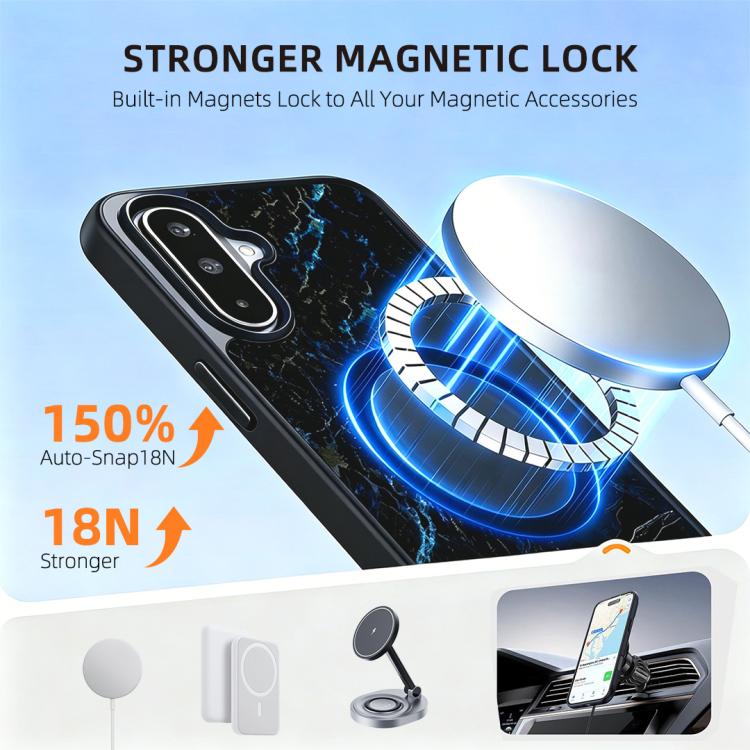 For Samsung Galaxy A27 5G Marble Pattern Magnetic Phone Case