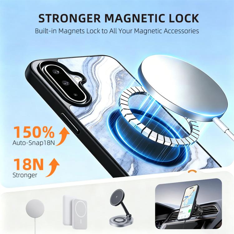 For Samsung Galaxy A57 5G Marble Pattern Magnetic Phone Case