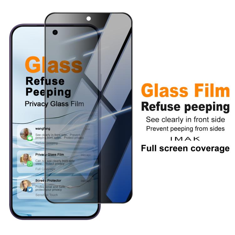 For vivo Y600 Pro 5G / X300 Pro imak Privacy Full Screen Tempered Glass Film, Support Fingerprint Unlocking