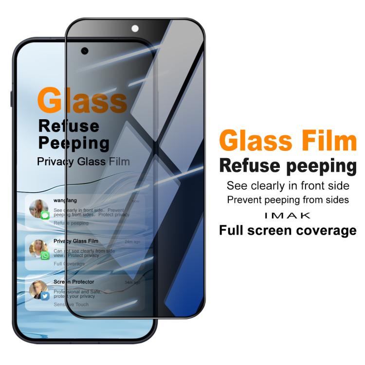 For OnePlus Ace 6 Ultra imak Privacy Full Screen Tempered Glass Film, Support Fingerprint Unlocking