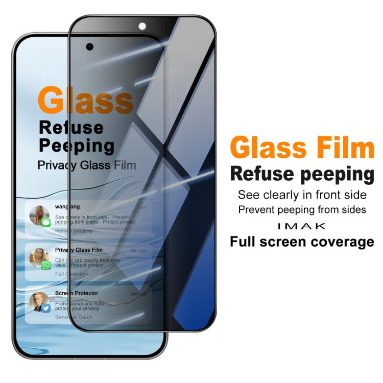 For Redmi K90 Max 5G / K80 Ultra imak Privacy Full Screen Tempered Glass Film, Support Fingerprint Unlocking