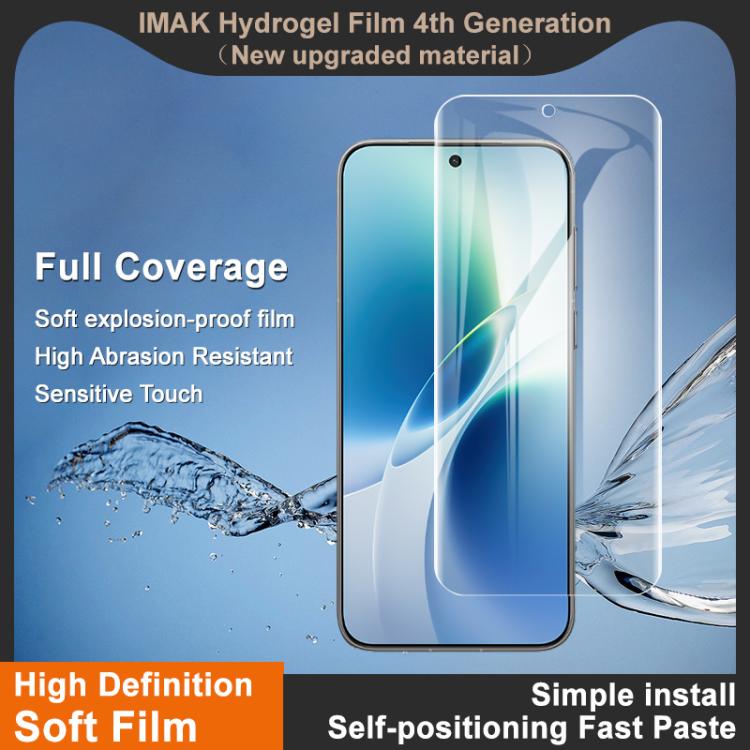 For vivo X300s / X300 Pro imak 4th Generation Full Coverage Screen Hydrogel Film, Support Fingerprint Unlocking