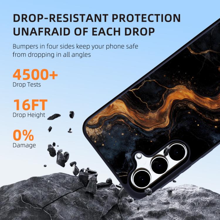 For Samsung Galaxy S25 5G Marble Pattern Magnetic Phone Case