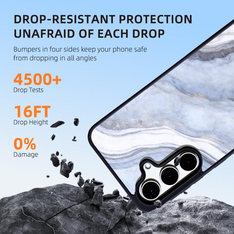For Samsung Galaxy S25 5G Marble Pattern Magnetic Phone Case