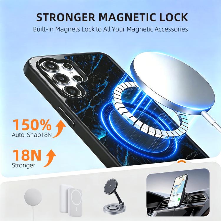 For Samsung Galaxy S25 Ultra 5G Marble Pattern Magnetic Phone Case