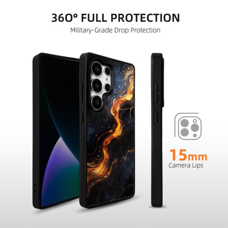 For Samsung Galaxy S25 Ultra 5G Marble Pattern Magnetic Phone Case