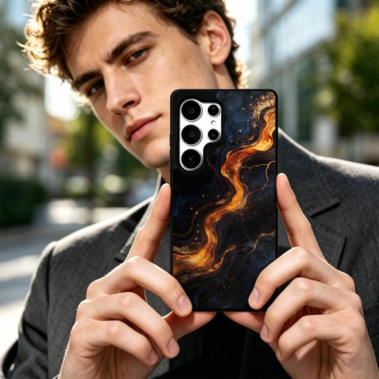 For Samsung Galaxy S25 Ultra 5G Marble Pattern Magnetic Phone Case