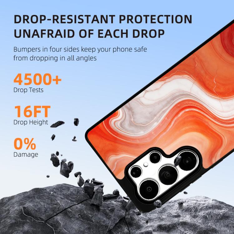 For Samsung Galaxy S25 Ultra 5G Marble Pattern Magnetic Phone Case