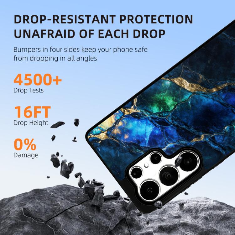 For Samsung Galaxy S25 Ultra 5G Marble Pattern Magnetic Phone Case