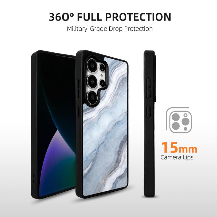For Samsung Galaxy S25 Ultra 5G Marble Pattern Magnetic Phone Case