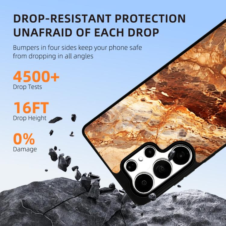 For Samsung Galaxy S25 Ultra 5G Marble Pattern Magnetic Phone Case