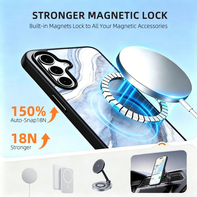 For SFor Samsung Galaxy S26 5G Marble Pattern Magnetic Phone Case