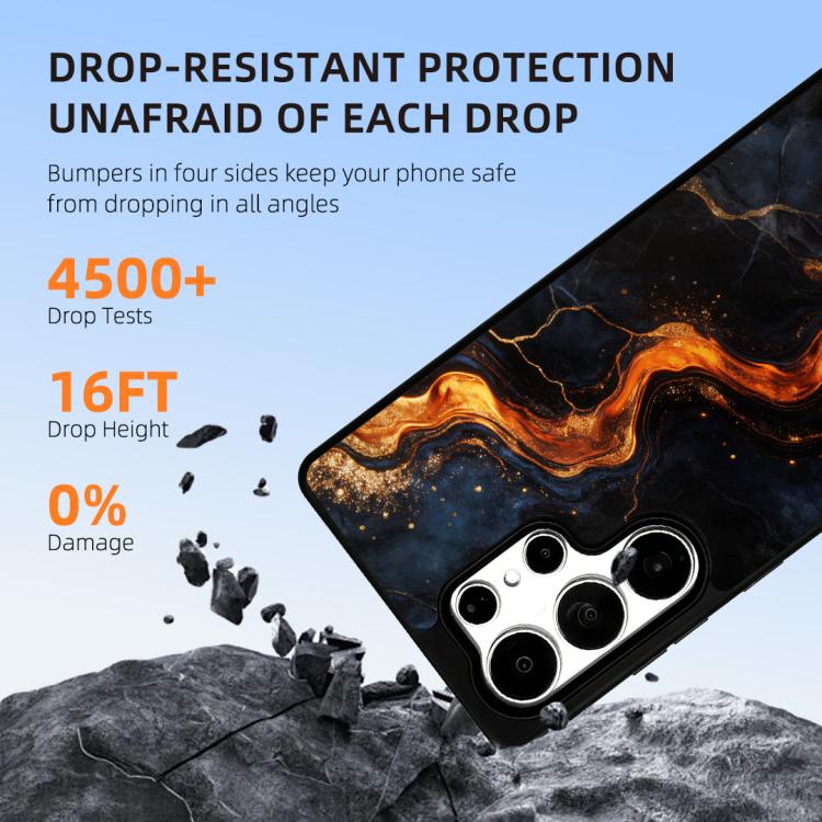 For Samsung Galaxy S26 Ultra 5G Marble Pattern Magnetic Phone Case