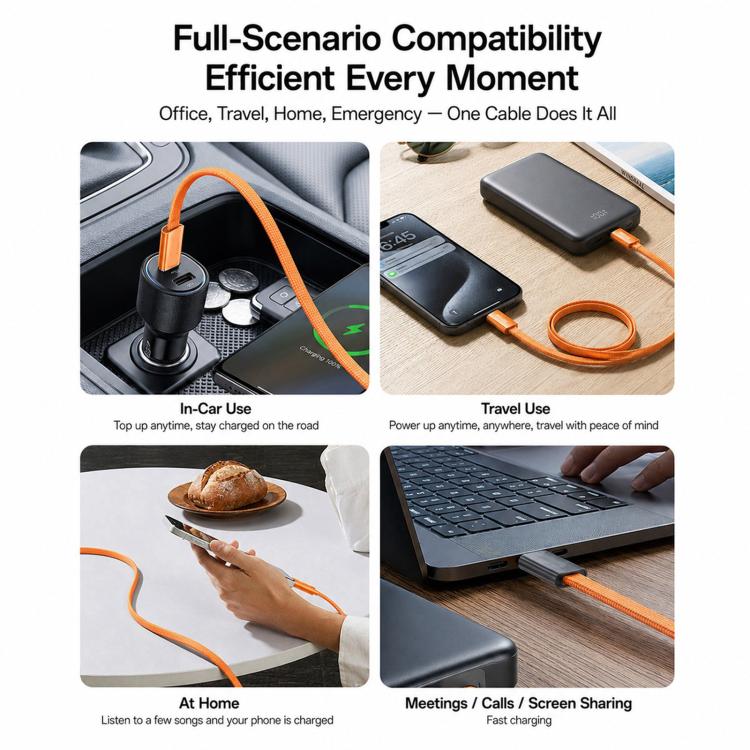 Yesido CA206 60W Type-C to Type-C Super Fast Charging Braided Data Cable, Length: 1.2m