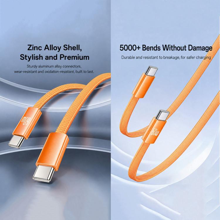 Yesido CA206 60W Type-C to Type-C Super Fast Charging Braided Data Cable, Length: 1.2m