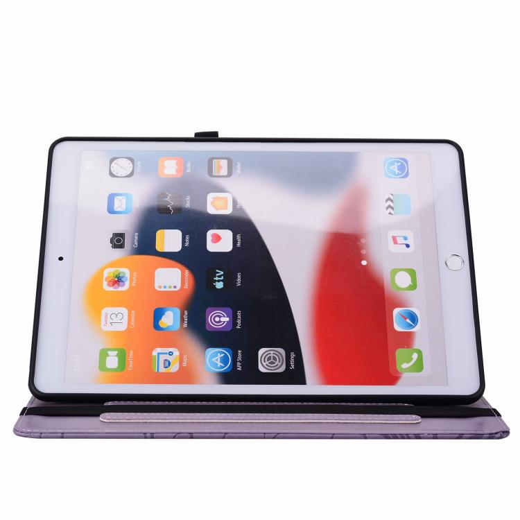 For iPad Pro 12.9 2020 2021 Floral Embossed Pattern Vegan Leather Tablet Case