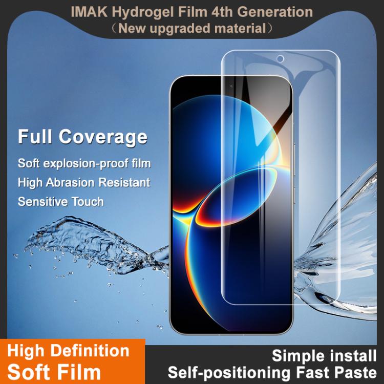 For Redmi K90 Max 5G / K80 Ultra imak 4th Generation Full Coverage Screen Hydrogel Film, Support Fingerprint Unlocking