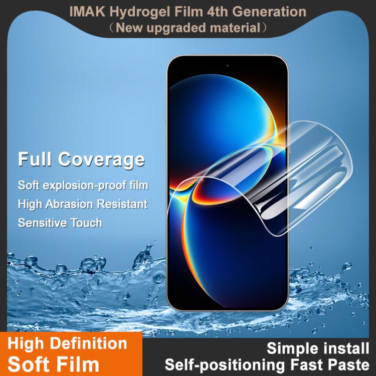 For Redmi K90 Max 5G / K80 Ultra imak 4th Generation Full Coverage Screen Hydrogel Film, Support Fingerprint Unlocking