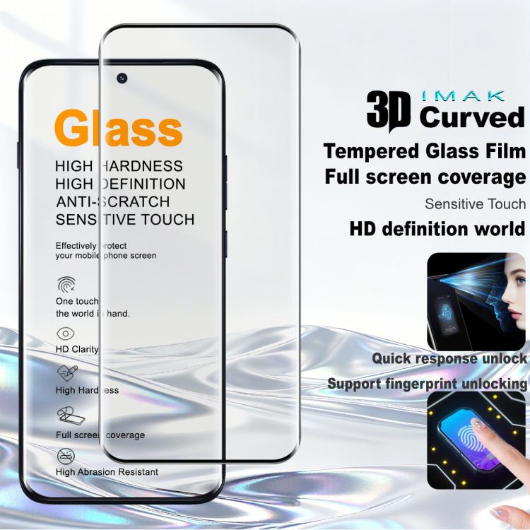 For Motorola Edge 70 Pro / Edge 70 Fusion 5G imak 3D Curved Full Screen Tempered Glass Film, Support Fingerprint Unlocking