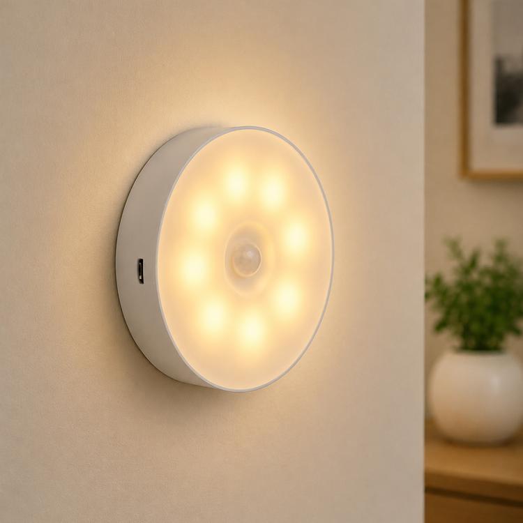Button Switch Sensorless LED Night Light Bedside Lamp - 3-Colors Light